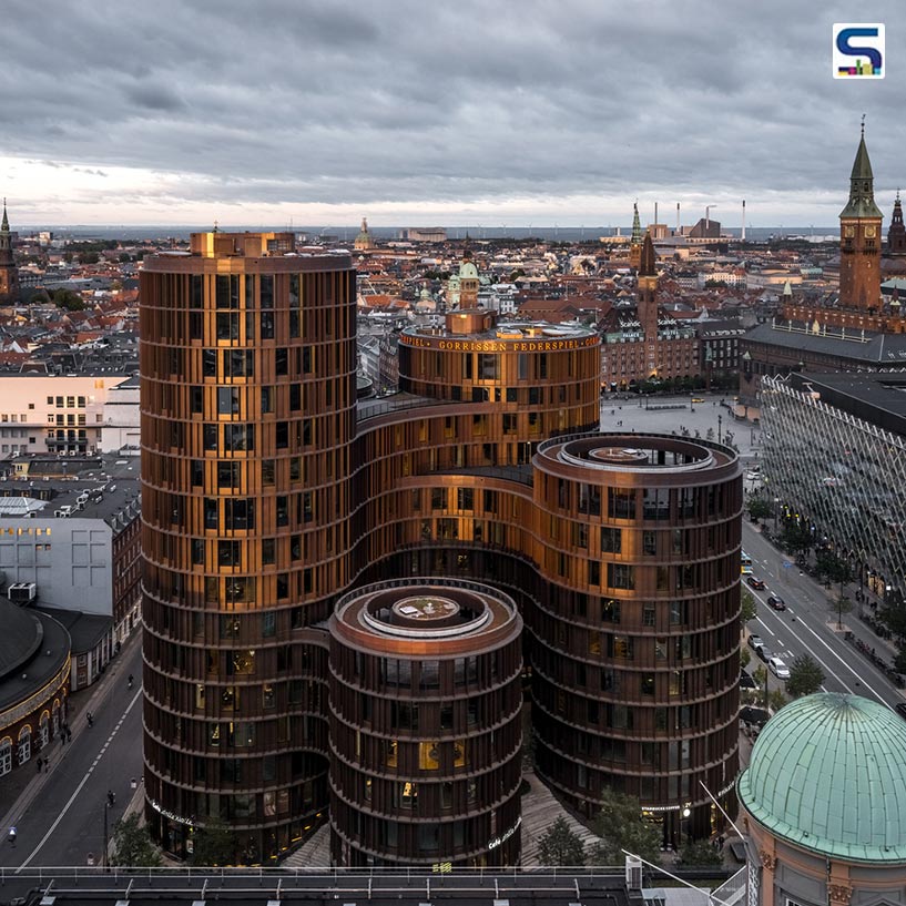 Weathered Tombak Brass-Clad Axel Towers in Denmark | Lundgaard & Tranberg Architects